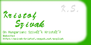 kristof szivak business card